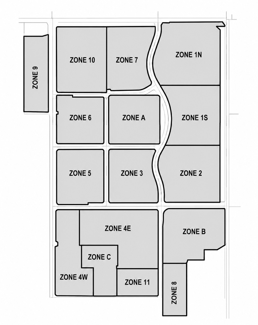 Overall zone map of the MarchLife campus from the approved Specific Plan, showing the development zones